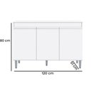 Ver imagem 4 de Balcão de Cozinha com Tampo Manu 3 Portas 1 Prateleira MDP 120cm Amêndoa AJL Móveis