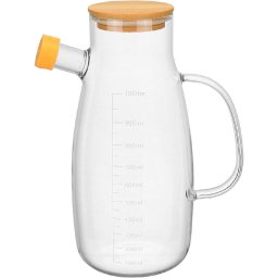 Jarra Água Suco Home&co com Tampa Bambu Borossilicato 650ml 20x9x9cm Transparente - 1