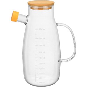 Jarra Água Suco Home&co com Tampa Bambu Borossilicato 650ml 20x9x9cm Transparente