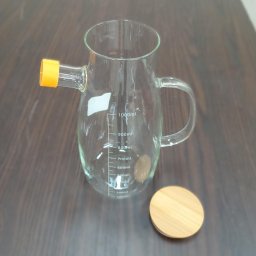 Jarra Água Suco Home&co com Tampa Bambu Borossilicato 650ml 20x9x9cm Transparente - 5