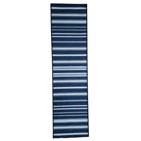 Passadeira Sala Antiderrapante Geométrico Belga Domani:linea Azul/0,50x1,80m