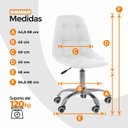 Ver imagem 6 de Cadeira Office Eiffel Botonê Ajustável Oficial Giratória - Branco - 1