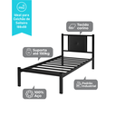 Ver imagem 5 de Cama Solteiro Bruna Estrutura 100% Aço Industrial Militar Preto com Cabeceira Estofada Preto