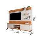 Ver imagem 4 de Home Estante Rodízios Cedro Off White e Nature com Nichos e Espaço para TV Grande