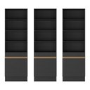 Ver imagem 5 de Armário/Estante Escritório 3 Portas Multimóveis MP7001 Preto/Dourado