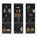 Ver imagem 4 de Armário/Estante Escritório 3 Portas Multimóveis MP7001 Preto/Dourado