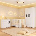 Ver imagem 1 de Quarto de Bebê Completo com Berço Americano 3 em 1 e Colchão Incluso Flor Multimóveis MP4934