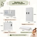 Ver mais imagens de Quarto de Bebê Completo com Berço Americano 3 em 1 e Colchão Incluso Flor Multimóveis MP4934