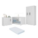 Ver imagem 2 de Quarto de Bebê Completo com Berço Americano 3 em 1 e Colchão Incluso Flor Multimóveis MP4934