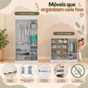 Ver imagem 5 de Quarto de Bebê Completo com Berço Americano 3 em 1 e Colchão Incluso Flor Multimóveis MP4934