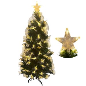 Arvore Natal Fibra Otica Completa Natalina Estrela Led Enfeite Decoraçao Festa Evento Casa Loja Port