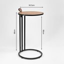 Ver imagem 6 de Mesa para Braço de Sofá Industrial em Aço Escandinavo Supreme Alça de Couro - Freijó