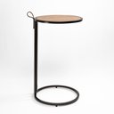 Ver imagem 3 de Mesa para Braço de Sofá Industrial em Aço Escandinavo Supreme Alça de Couro - Freijó