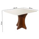 Ver imagem 3 de Mesa de Jantar Retangular MDF com Vidro 120x80cm 4 Lugares Off-white Luna
