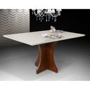 Ver imagem 2 de Mesa de Jantar Retangular MDF com Vidro 120x80cm 4 Lugares Off-white Luna