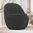 Ver imagem 2 de Poltrona Orgânica Living Memphis Base Giratória Bouclê Preto - Abmaza