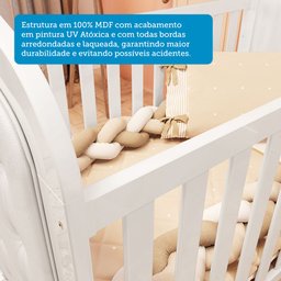 Berço Mini Cama 3 em 1 com Capitonê 100% MDF Maya Espresso Móveis - 8