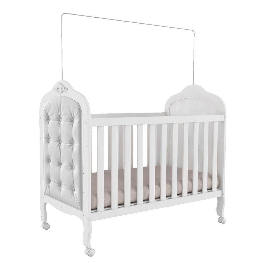 Berço Mini Cama 3 em 1 com Capitonê 100% MDF Maya Espresso Móveis - 3
