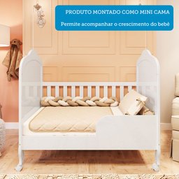 Berço Mini Cama 3 em 1 com Capitonê 100% MDF Maya Espresso Móveis - 7