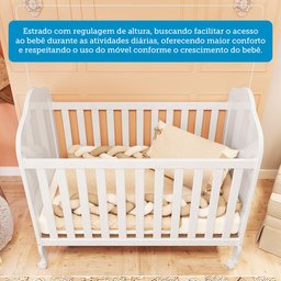 Berço Mini Cama 3 em 1 com Capitonê 100% MDF Maya Espresso Móveis - 10