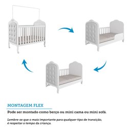 Berço Mini Cama 3 em 1 com Capitonê 100% MDF Maya Espresso Móveis - 6