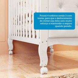 Berço Mini Cama 3 em 1 com Capitonê 100% MDF Maya Espresso Móveis - 12