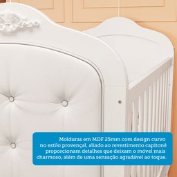 Berço Mini Cama 3 em 1 com Capitonê 100% MDF Maya Espresso Móveis - 9