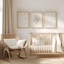 Ver imagem 3 de Kit 3 Quadros Decorativos Infantil - Jardim em Flores NO2 - 30x40 - Moldura Madeira