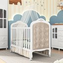 Ver imagem 1 de Berço Mini Cama 3 em 1 com Capitonê 100% MDF Maya Espresso Móveis