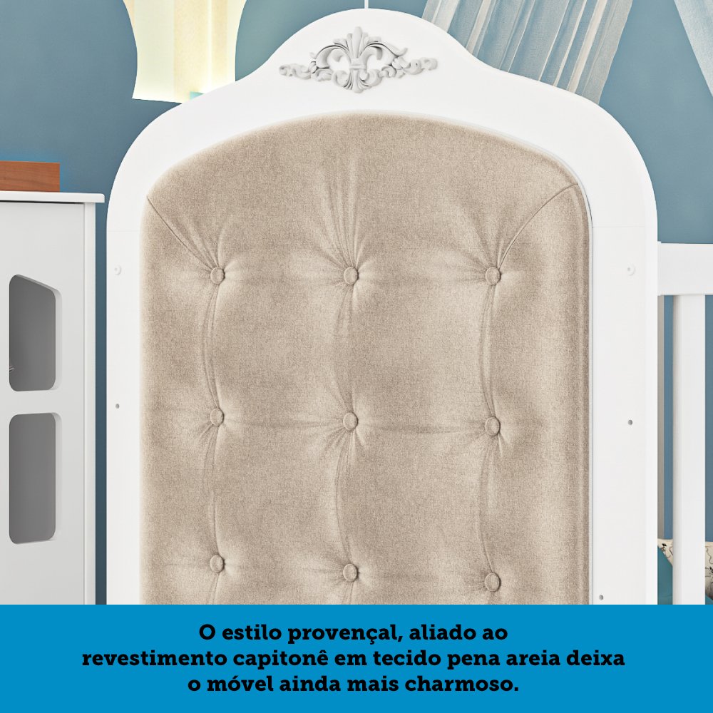 Berço Mini Cama 3 em 1 com Capitonê 100% MDF Maya Espresso Móveis - 8