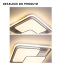 Ver imagem 7 de Luminária de Led de Sobrepor Quadrada Bivolt 32w 3 em 1 com Luz Central Dupla:branco
