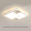 Ver imagem 1 de Luminária de Led de Sobrepor Quadrada Bivolt 32w 3 em 1 com Luz Central Dupla:branco