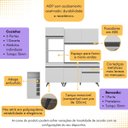 Ver imagem 2 de Cozinha Compacta com Bancada Americana/mesa Veneza Multimóveis Mp2211 Branco/preto