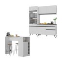Ver imagem 1 de Cozinha Compacta com Bancada Americana/mesa Veneza Multimóveis Mp2211 Branco/preto