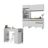 Cozinha Compacta com Bancada Americana/mesa Veneza Multimóveis Mp2211 Branco/preto - 1