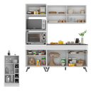 Ver imagem 4 de Cozinha Compacta com Bancada Americana/mesa Veneza Multimóveis Mp2211 Branco/preto