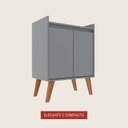 Ver imagem 2 de Aparador Buffet 60cm Retro Mdf Grafite Madri - On Móveis