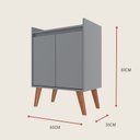 Ver imagem 3 de Aparador Buffet 60cm Retro Mdf Grafite Madri - On Móveis
