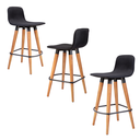 Ver imagem 1 de Kit 3 Meia Banquetas Línea Reforçadas em Aço e Madeira Preto