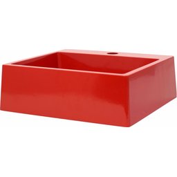Pia Cuba Sobrepor para Banheiro de Mármore Sintético Vermelho Pop 31 X 31 Quanta Compositos Cuba sob - 4