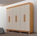 Ver imagem 1 de Guarda Roupa Delta 6 Pts Cinamomo/off - Leifer