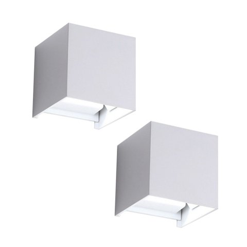 Kit 2 Arandelas Blindada Parede Lux Box 3W 3000K Branco