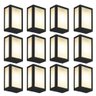 Luminária De Parede Retangular Preto Kit Com 12 - 1