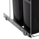 Ver imagem 3 de Lixeira Dupla Deslizante Cozinha 15l Preta Aço Inox Corrediças Embutir Masutti Tampa Click