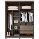Ver imagem 3 de Guarda Roupa 2 Portas de Correr com Espelho 3 Gavetas Mônaco Benetil Imbuia Off White
