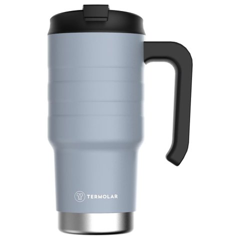 Copo Térmico Termolar Inox 590 Ml Com Alça E Tampa Cinza