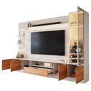 Ver imagem 5 de Estante Home Noble 270cm para TV até 75” com Cristaleira, Torre com LED e Portas Reflecta em MDP/