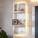 Ver imagem 4 de Estante Home Noble 270cm para Tv até 75” com Cristaleira, Torre com Led e Portas Reflecta em Mdp/