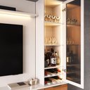 Ver imagem 3 de Estante Home Noble 270cm para TV até 75” com Cristaleira, Torre com LED e Portas Reflecta em MDP/