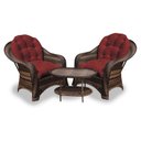 Ver imagem 1 de Conjunto de Poltronas Fibra Sintética Janaína - 2 Poltronas + 1 Mesa Centro - Tecido Duna Vermelho